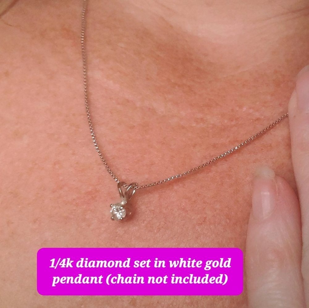 1/4k diamond pendant white gold
